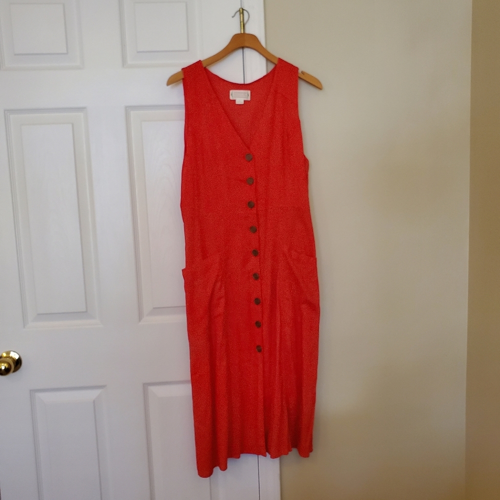 Loveriche Vintage-Inspired Red Button Up dress size Large